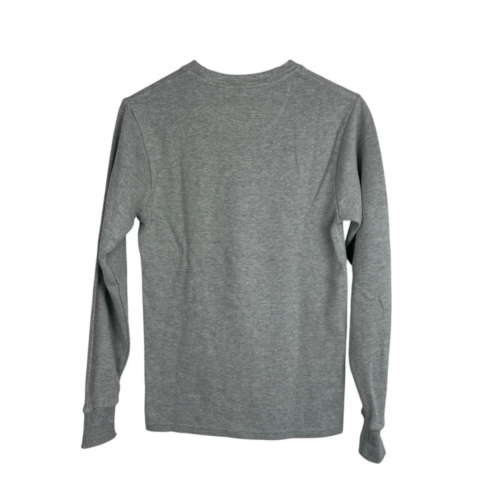 SKI THE EAST Men's Gray Thermal Long Sleeve T-Shirt Size XS Winter Ski Logo